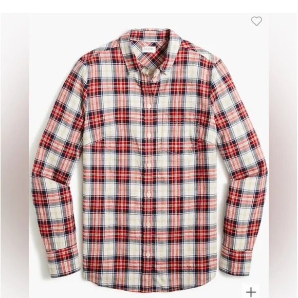 J. Crew Tops - J.Crew plaid shirt‎ womens size S